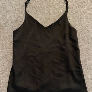 Black Satin Tank Top